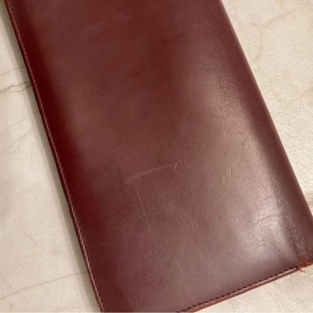 Cartier burgandy leather long slim wallet